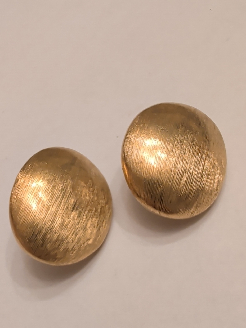 Monet Brushed Gold Tone Dome Button Earrings